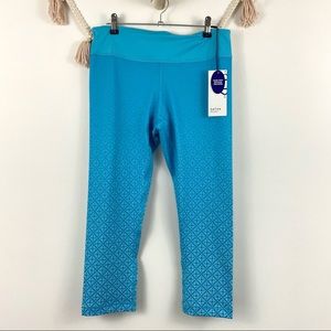 NWT Satva Movement Cropped Legging Turquoise SZ M